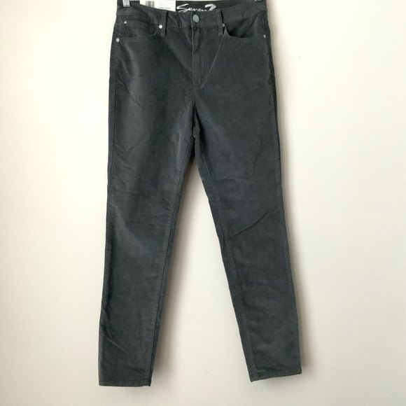 Seven7 Corduroy Pants Grey Ultra High Rise Skinny 10 - Picture 8 of 8